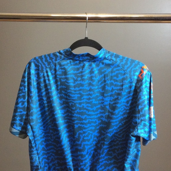 1X NW blue zig zag print full zip cycling jersey - Picture 6 of 16